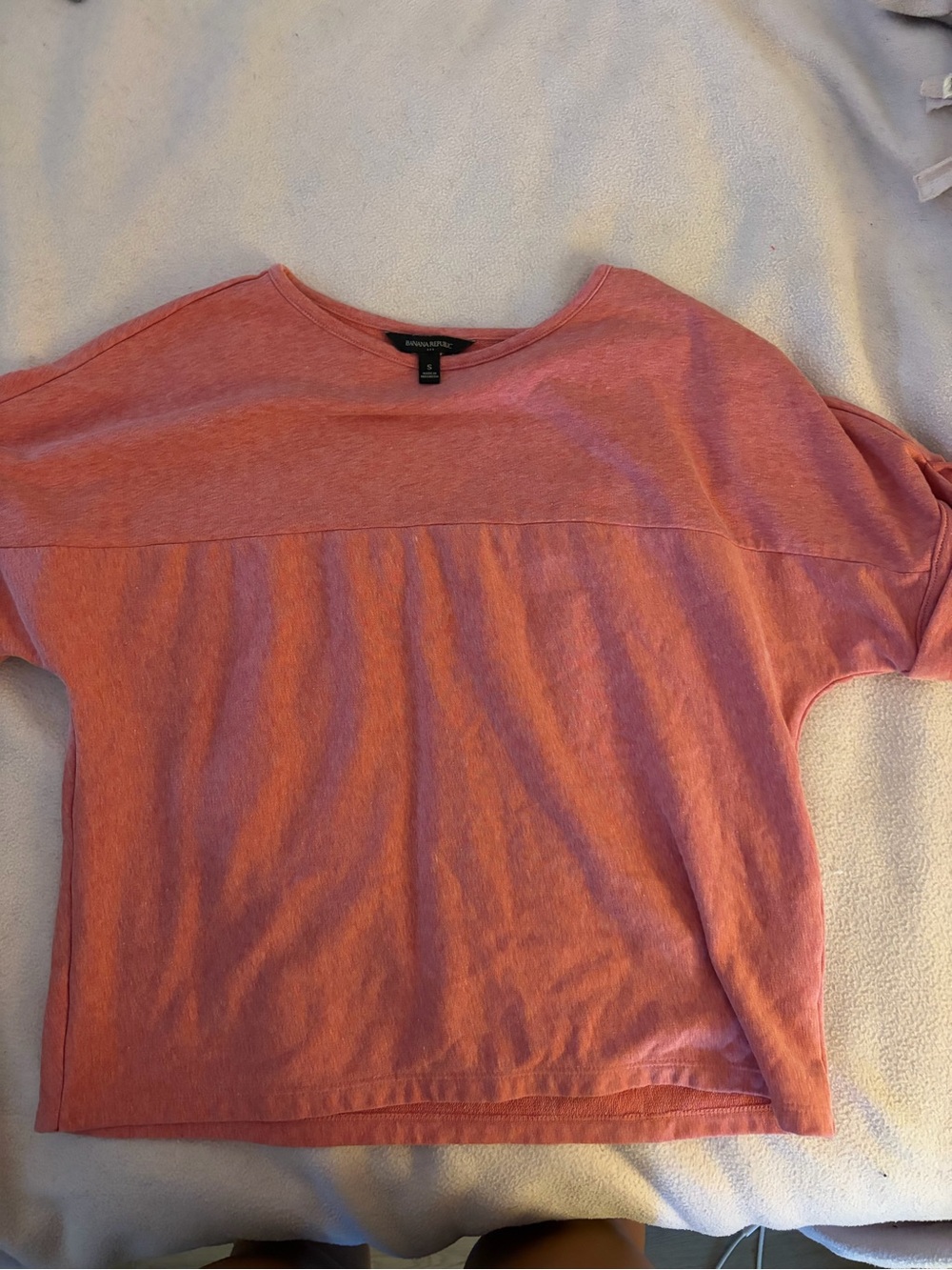 Banana Republic Coral Boatneck Short Sleeve Tee